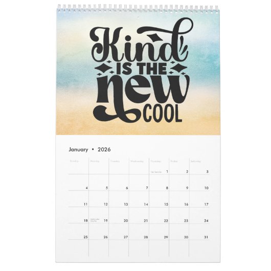Calendrier Une année de pensée positive (Jan 2026)