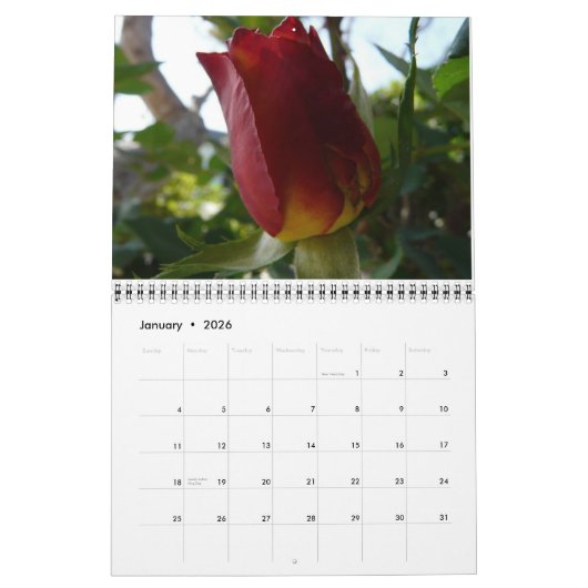 Calendrier Une année des fleurs (Jan 2026)