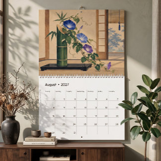 Calendrier Une année d'illustration d'Ikebana