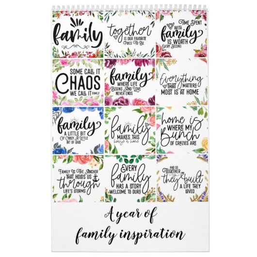 Calendrier Une année d'inspiration familiale (Protection)