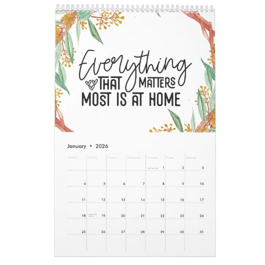 Calendrier Une année d'inspiration familiale (Jan 2026)