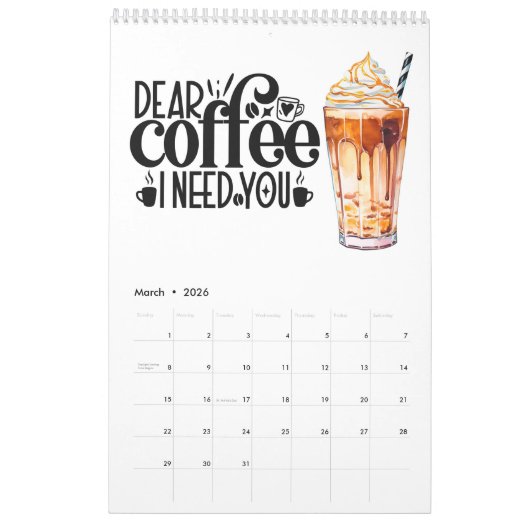 Calendrier Une année d'inspiration pour le café (Mar 2026)