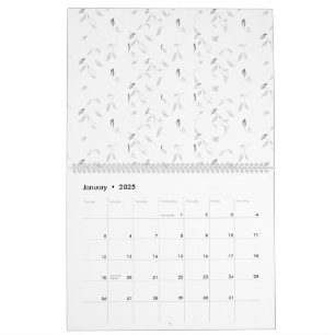 Calendrier Une disposition visuellement attrayante de blanc e