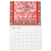 Calendrier Une écharpe rouge et noire agrémentée d'un joli fl (Feb 2026)