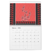 Calendrier Une écharpe rouge et noire éclatante ornée d'une r (Feb 2026)