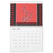 Calendrier Une écharpe rouge et noire éclatante ornée d'une r (Mar 2027)