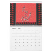 Calendrier Une écharpe rouge et noire éclatante ornée d'une r (Jan 2027)