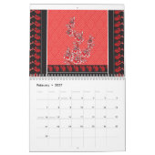 Calendrier Une écharpe rouge et noire éclatante ornée d'une r (Feb 2027)