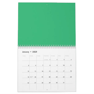 Calendrier Une feuille verte vif avec des veines proéminentes