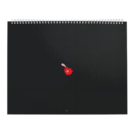 Calendrier une fleur rouge avec un arrière - plan noir (Protection)