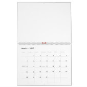 Calendrier une fleur rouge et jaune avec des points noirs (Mar 2027)