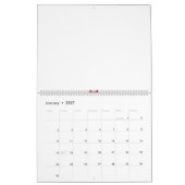 Calendrier une fleur rouge et jaune avec des points noirs (Jan 2027)