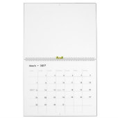 Calendrier une fleur verte et rouge aux points noirs (Mar 2027)