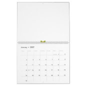 Calendrier une fleur verte et rouge aux points noirs (Jan 2027)