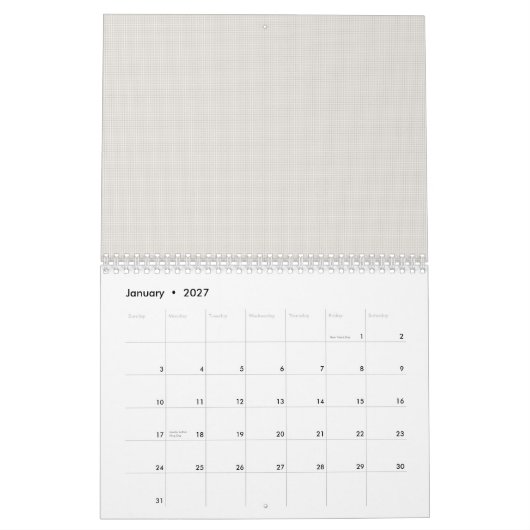 Calendrier Une forme blanche optimisée dans le design, mettan (Jan 2027)