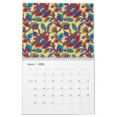 Calendrier Une pièce d'art textile vibrante avec du rouge aud (Mar 2026)