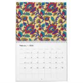 Calendrier Une pièce d'art textile vibrante avec du rouge aud (Feb 2026)