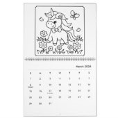 Calendrier Unicorn and Princess Coloring Calendar (Mar 2026)