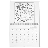 Calendrier Unicorn and Princess Coloring Calendar (Jan 2026)