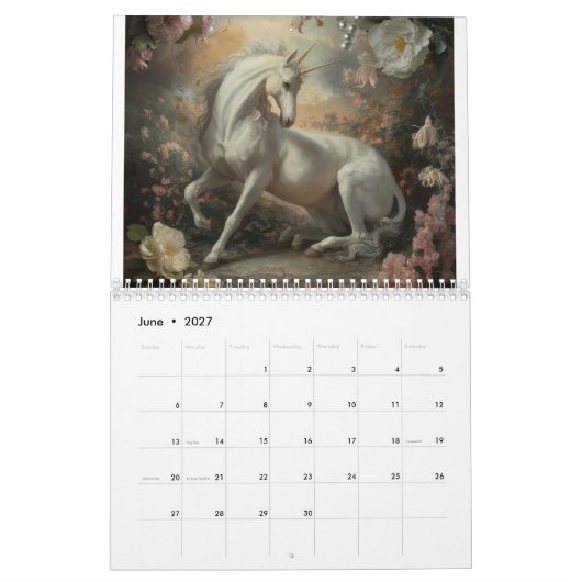 Calendrier Unicorne mystique (Jun 2027)