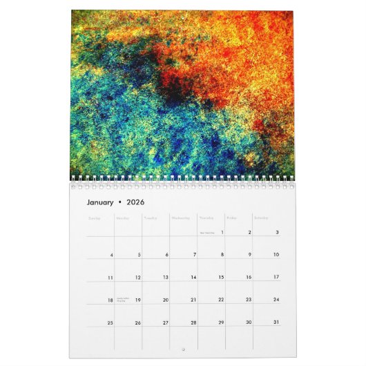 Calendrier Unique Abstrait Art Calendar 2023 Arrière - plan (Jan 2026)