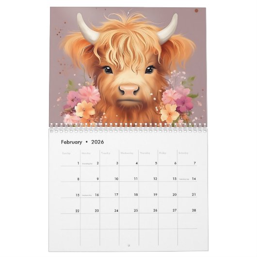 Calendrier Vaches et calanques des Hautes-Terres (Feb 2026)