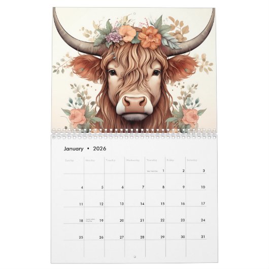 Calendrier Vaches et calanques des Hautes-Terres (Jan 2026)