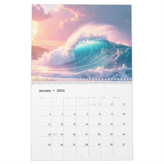 CALENDRIER VAGUES OCÉAN - 2026 - (Jan 2026)