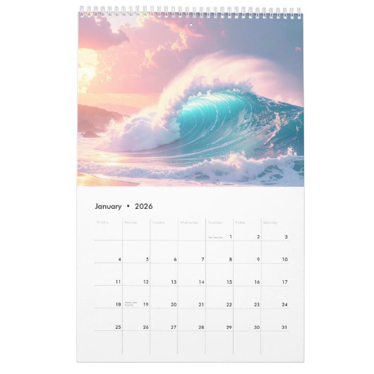 CALENDRIER VAGUES OCÉAN - 2026 - (Jan 2026)