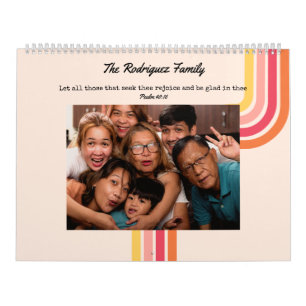 Calendrier Vagues rétro groovy Bible verset 12 Galerie de pho