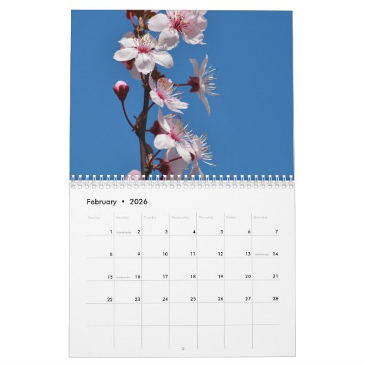 Calendrier Variété de fleurs (Feb 2026)