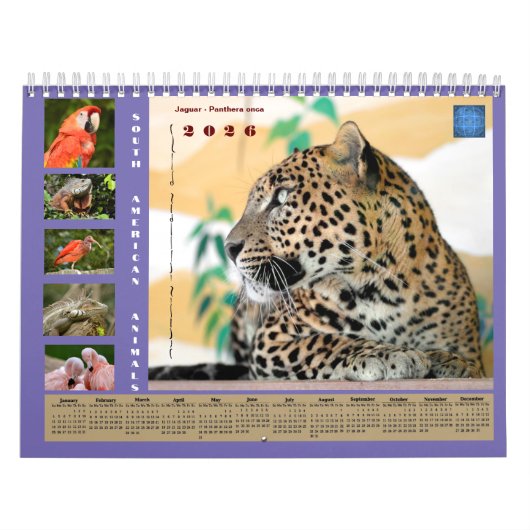 Calendrier Various animals of South America Calendar (Protection)