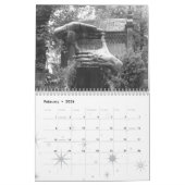 Calendrier Varsovie en noir et blanc (Feb 2026)