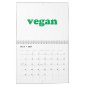 Calendrier Végétal blanc et vert typographie moderne (Mar 2027)