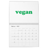 Calendrier Végétal blanc et vert typographie moderne (Feb 2027)