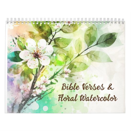 Calendrier Versets bibliques et aquarelles florales Christian (Protection)
