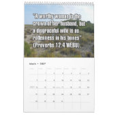 Calendrier Versets bibliques pour femmes sur 12 mois (Mar 2027)