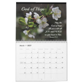 Calendrier Versets de la Bible et fleurs encourageant le chré (Mar 2027)