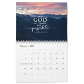 Calendrier Versets de la Bible et Montagnes Chrétien (Feb 2027)