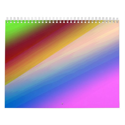 Calendrier Vert bleu arc-en-ciel texture abstraite motif art (Protection)