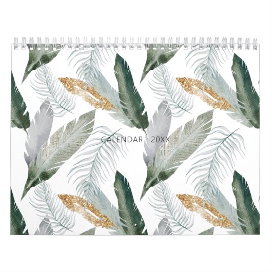 Calendrier Vert moderne & Gold Tropical (Protection)