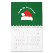 Calendrier Vert Rouge Blanc Santa Joyeux Noël (Feb 2027)