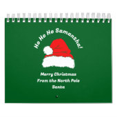 Calendrier Vert Rouge Blanc Santa Joyeux Noël (Protection)