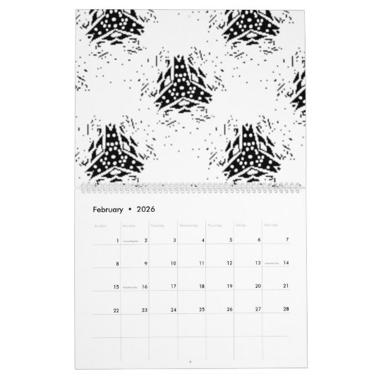 Calendrier Vertical, Charbon, Dune (Feb 2026)