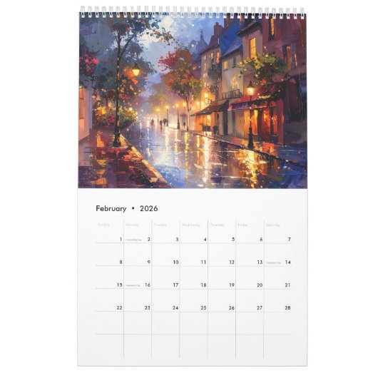 Calendrier Vibrant Impasto Art Calendar 2026 (Feb 2026)