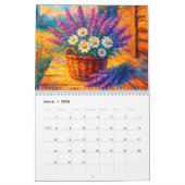 Calendrier Vibrant Impressionist Floral (Mar 2026)