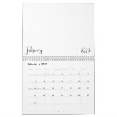 Calendrier vide 2023 avec texte (Feb 2027)