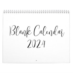 Calendrier vide 2024 avec texte