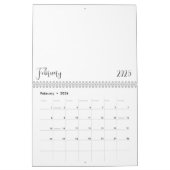 Calendrier vide 2025 avec texte (Feb 2026)