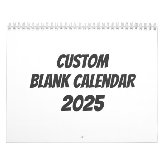 Calendrier Vide 2025 Avec Vacances (Protection)